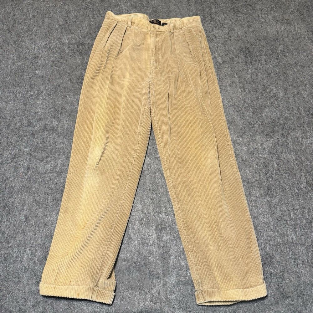 Vintage 90s American Eagle Corduroy Pants Mens 32x30 Beige Wide Wale Skater Y2K